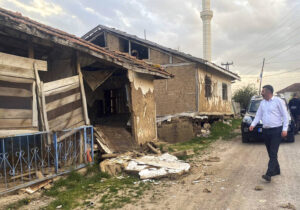 DIA IMAGES VIA AP
                                A man looks at the damage caused by a moderately strong earthquake that struck Tokat province, some 450 kilometers (280 miles) east of the capital, Ankara, Turkey. The magnitude 5.6 earthquake hit the town of Sulusaray, in Tokat province, causing damage to some buildings. There was no immediate report of any casualties or serious injuries.