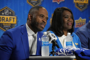 ASSOCIATED PRESS
                                Tennessee State athletic director Mikki Allen, left, and President Glenda Glover speak during a news conference on June 28 in Nashville, Tenn.